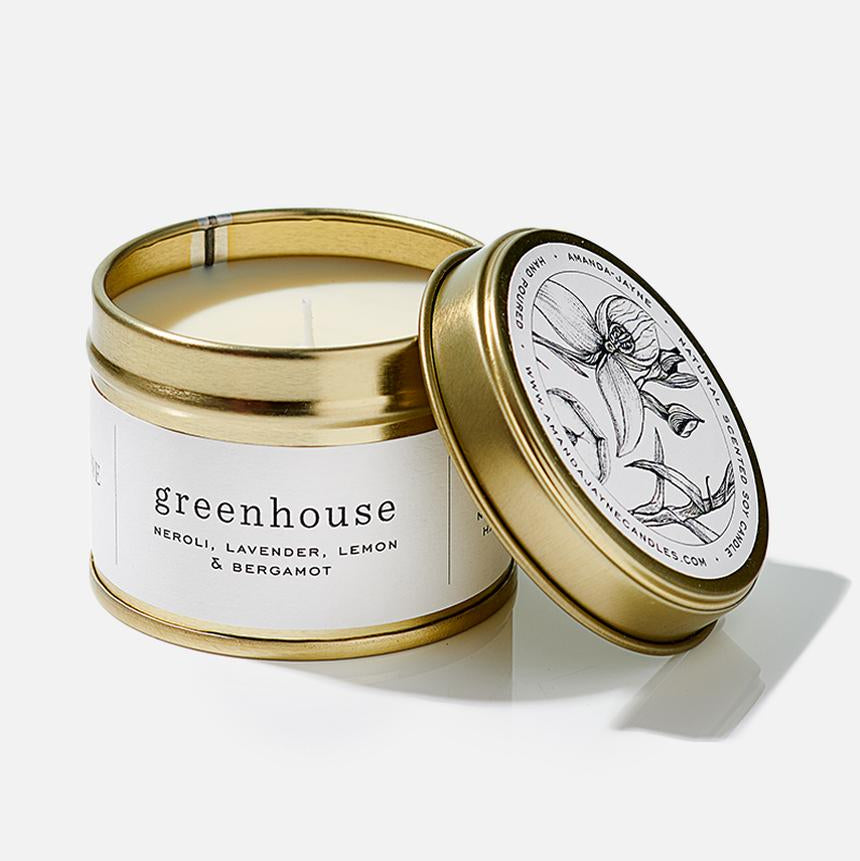 Amanda Jayne Greenhouse - Gold Tin Candle