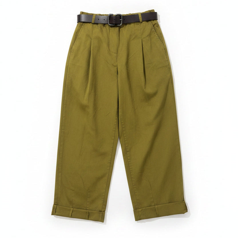 Italian Twill Barrel Pants & Belt
