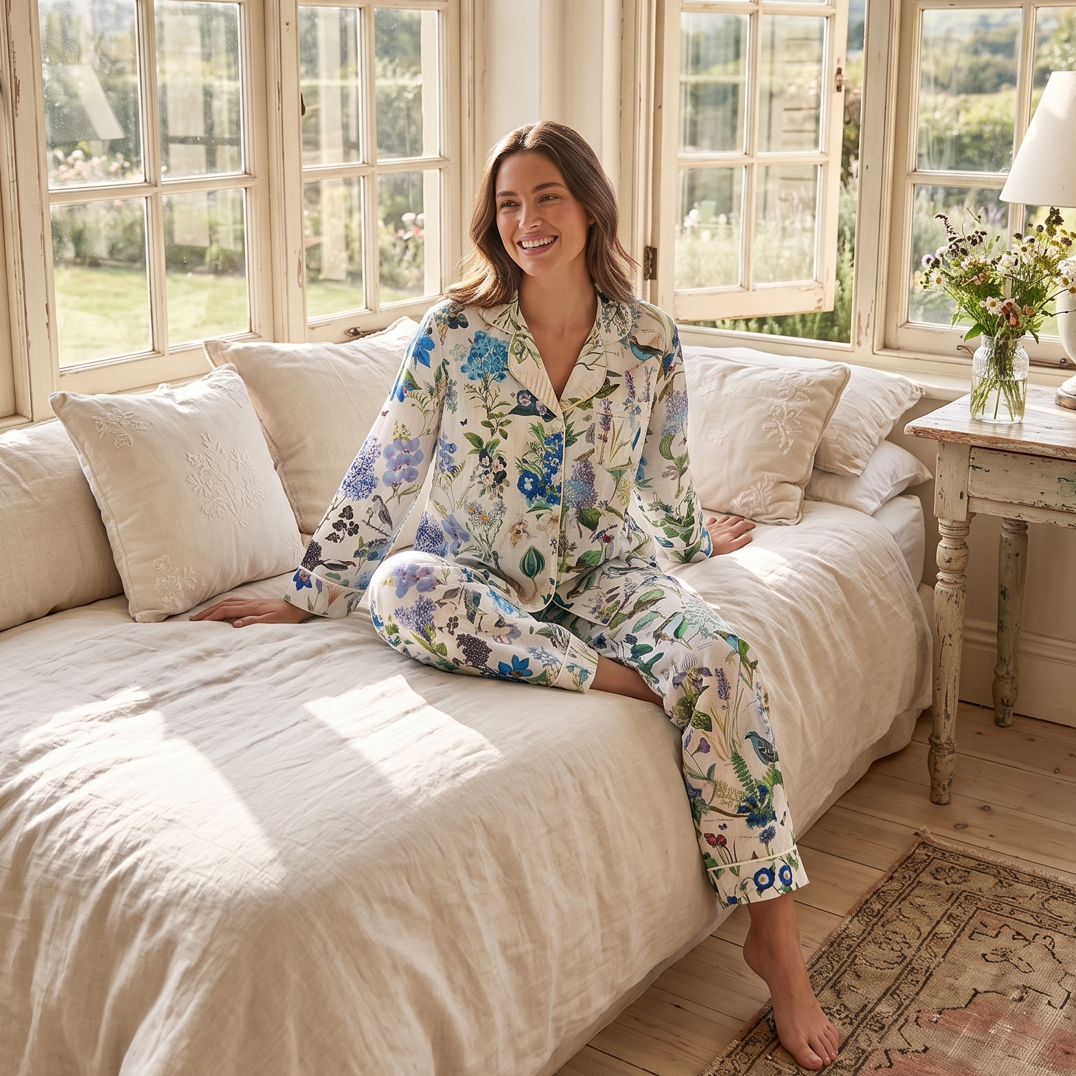 Blues Garden Long Sleepwear Set