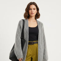 Textured Graphite Cardigan - One Size