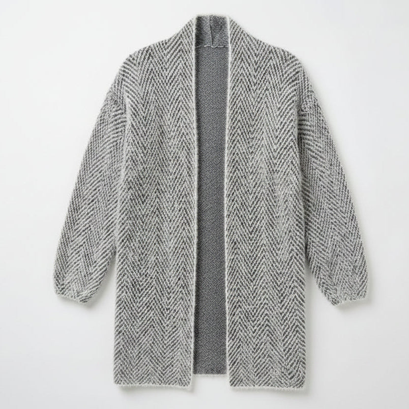 Textured Graphite Cardigan - One Size