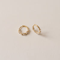 Pearl Twisted Mini Huggie Hoops