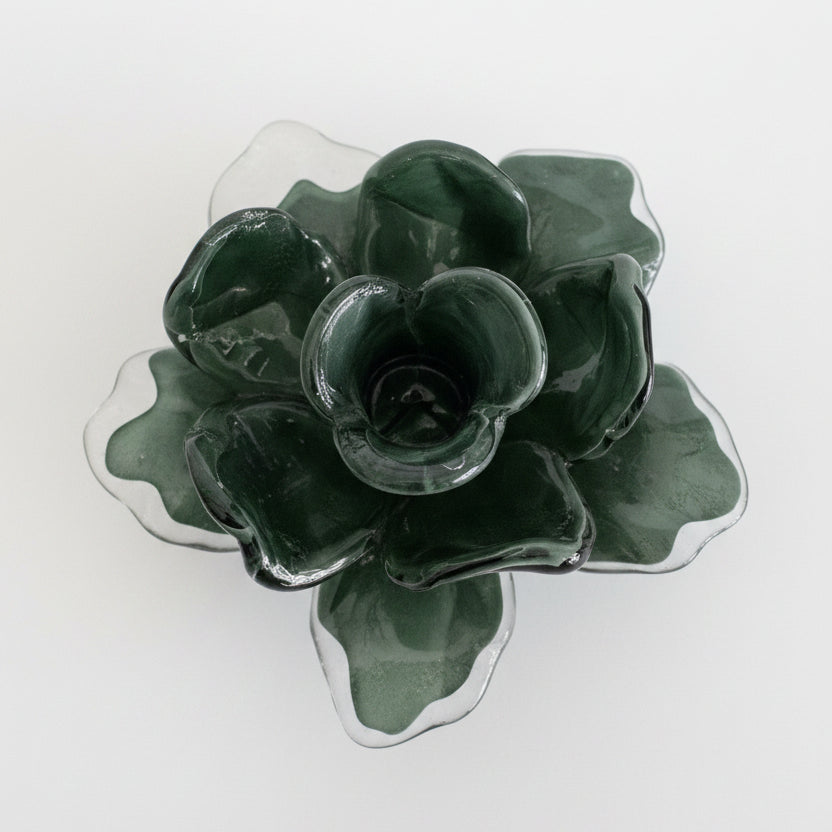 Glass Flower Candle Holder
