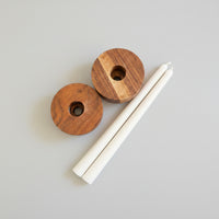Wooden Candle Holders and Candles