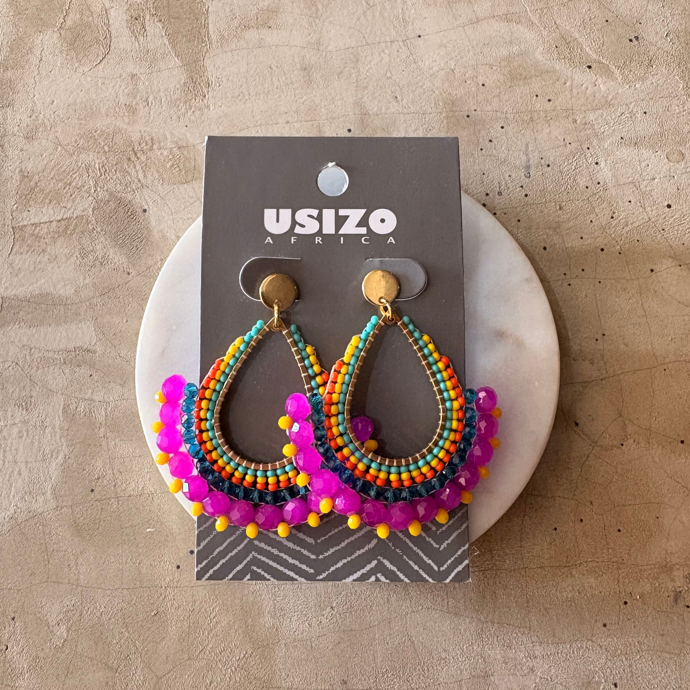 Magenta Drop Earrings
