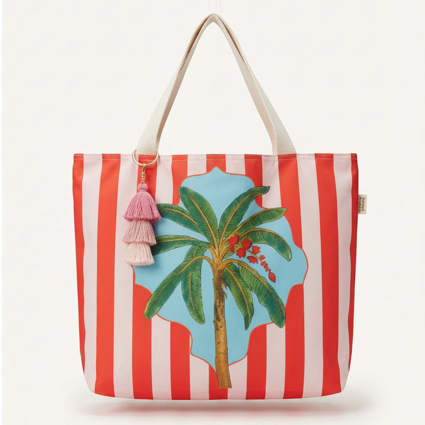Beach bag with palm design