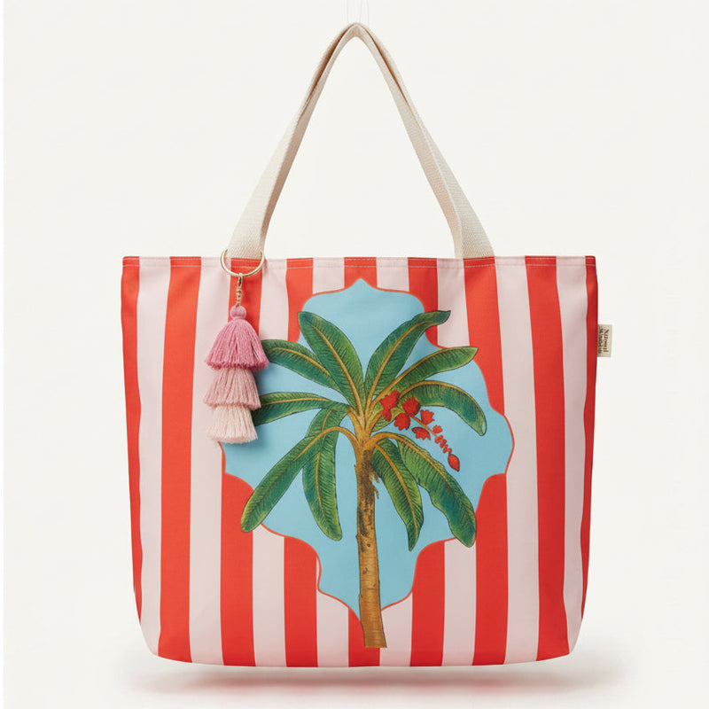 Beach bag with palm design