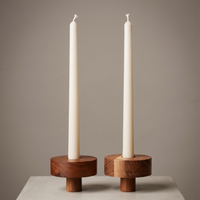 Wooden Candle Holders and Candles